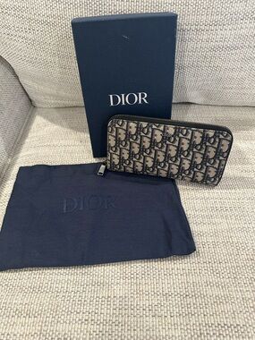 Dior Oblique Jacquard Long Zipped Wallet